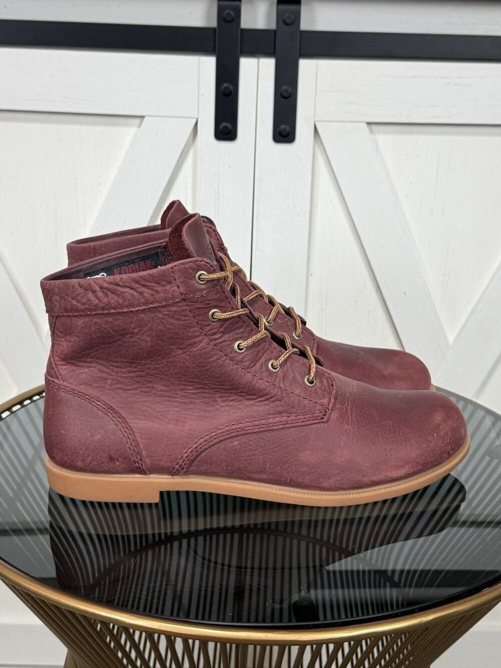 Kodiak Women’s Burgundy Leather Waterproof Ankle Boots Size 8 Lace Up Outdoor